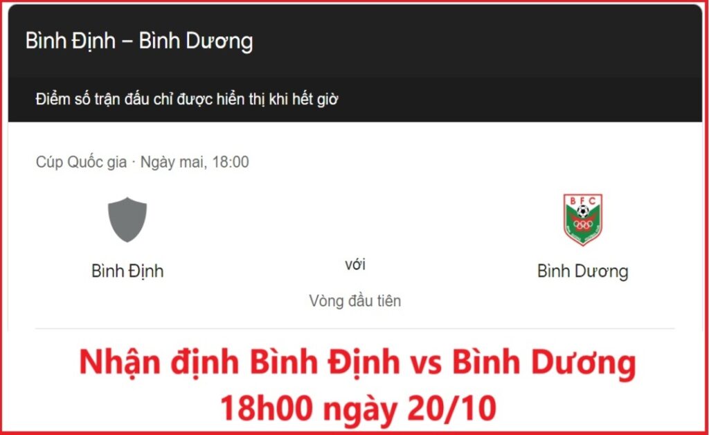 Nhận định Bình Định vs Bình Dương 18h00 ngày 20.10