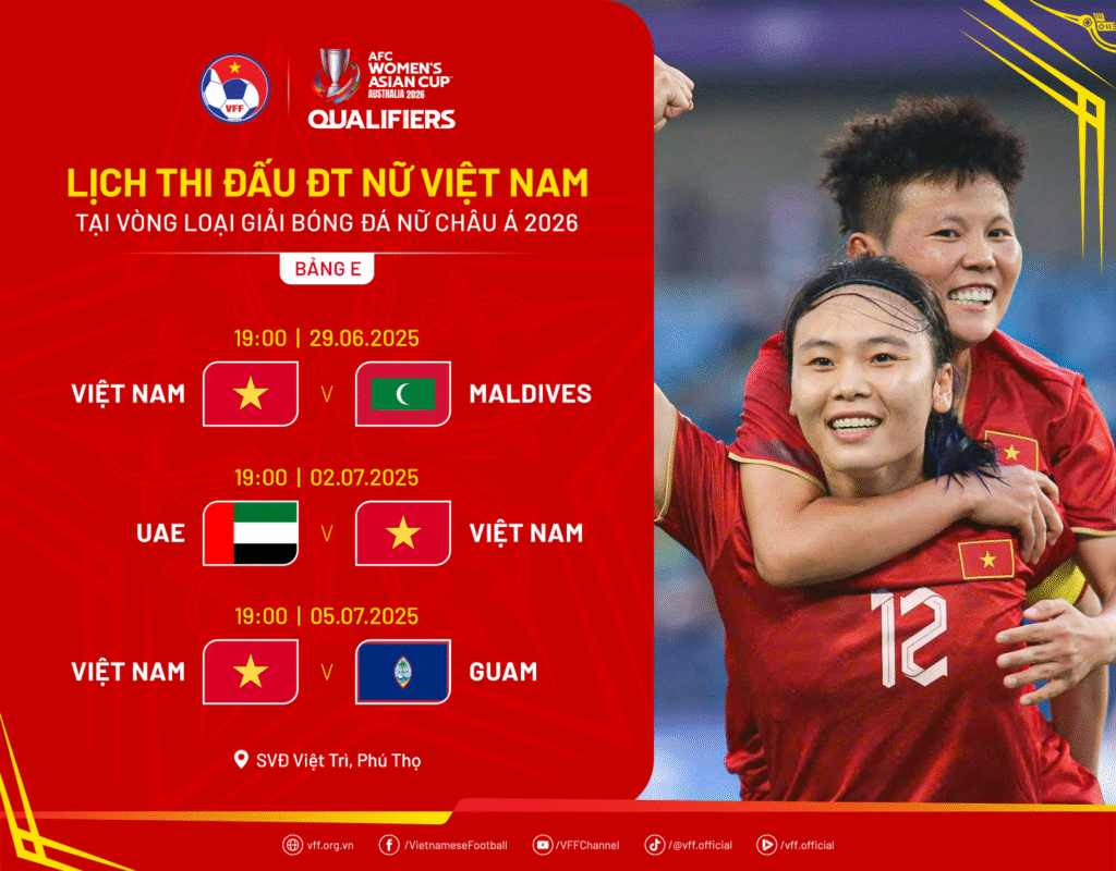Lịch thi đấu tuyển nữ Việt Nam